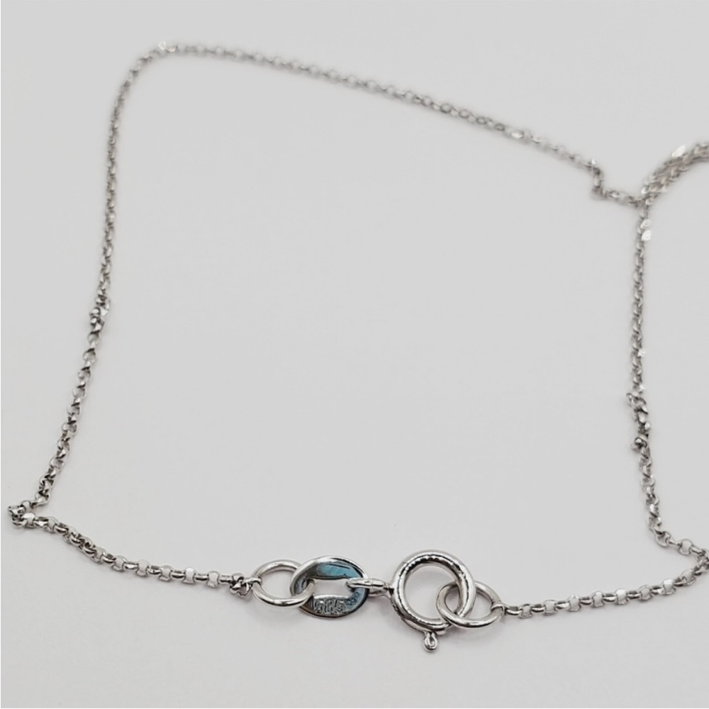 14k Solid White / Black Gold Genuine Round Diamond Swirl Pendant Necklace - Picture 6 of 10